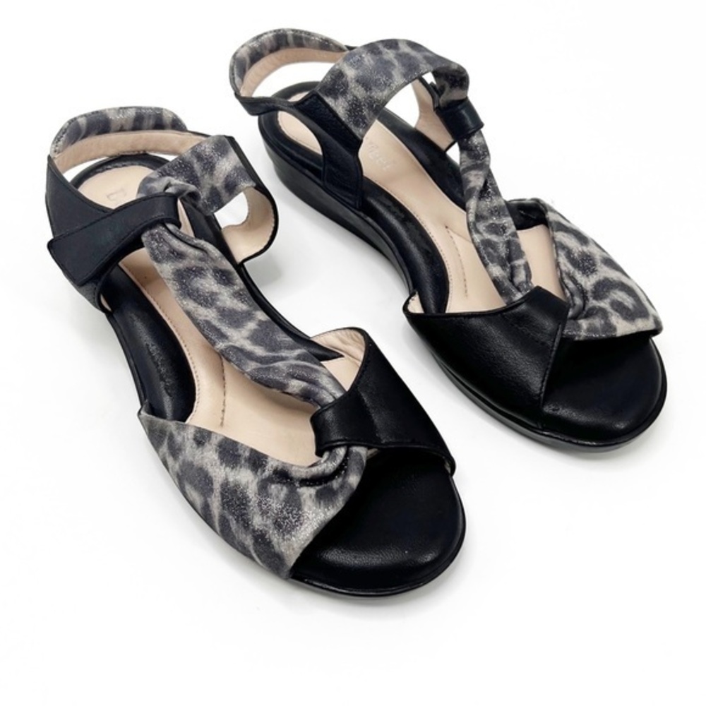 Beautifeel Hailey Black and Silver Metallic Sandal Size 36